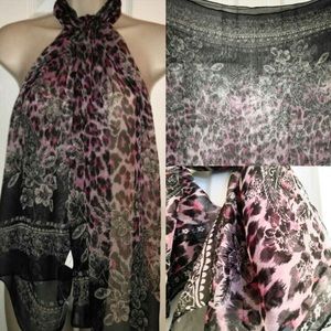 3-$15 Sheer Floral Print Infinity Scarf Bikini Head Wrap